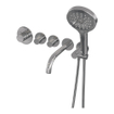 BRAUER Chrome Carving Badkraan Inbouw - douchegarnituur - 20cm uitloop - inclusief inbouwdeel - 3 carving knoppen - handdouche rond 3 standen - chroom SW715475