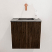 Mondiaz JOYA-DLUX 40cm toiletmeubel - kleur Walnut - Wastafel FAYE positie Midden Zonder kraangat kleur Sombra. SW1424696