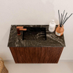 Mondiaz JOYA-DLUX 50cm toiletmeubel - kleur Ruby - Wastafel FAYE positie Links 1 kraangat kleur Lava. SW1423604