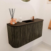 Mondiaz JOYA Meuble de salle de bains 83,2 cm - arrondi gauche et droit couleur Shadow - Vasque FAYE position Milieu 1 trou de robinet couleur Urban SW1421551