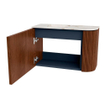 Mondiaz JOYA-DLUX Meuble de toilette 61,6cm - arrondi droit couleur Ruby - Lavabo FAYE position Gauche Sans trou de robinet couleur Frappe SW1423492