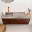Mondiaz JOYA-DLUX 90cm toiletmeubel - kleur Ruby - Wastafel FAYE positie Links Zonder kraangat kleur Oza. SW1425520