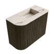 Mondiaz JOYA-DLUX Meuble de salle de bains 51,6cm - arrondi gauche couleur Shadow - Vasque FAYE position Droite 1 trou de robinet couleur Nata SW1424973