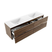 Mondiaz VICA Badkameronderkast - 160x50x45cm - 4 lades - cloud wastafel - dubbel - 2 kraangaten - Talc SW1175886