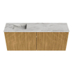Mondiaz JOYA-DLUX 100cm toiletmeubel - kleur Oak - Wastafel FAYE positie Links Zonder kraangat kleur Glace. SW1421972