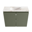 MONDIAZ TURE-DLUX Meuble de toilette 60 cm Army. EDEN lavabo Frappe position milieu. Sans trou de robinet. SW1102646