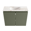 MONDIAZ TURE-DLUX Meuble toilette - 60cm - Army - EDEN - vasque Frappe - position centrale - sans trou de robinet SW1102646
