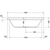 Duravit HappyD 2 kunststof inbouwbad acryl rechthoekig met 2 rugsteunen 180x80x46cm wit SW54606
