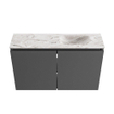 MONDIAZ TURE-DLUX Meuble toilette - 80cm - Dark Grey - EDEN - vasque Glace - position droite - sans trou de robinet SW1103248