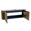 Mondiaz JOYA-DLUX Meuble de salle de bains 123.2cm - arrondi gauche et droite couleur Dusk - Vasque FAYE position Milieu 1 trou de robinet couleur Arena SW1425796