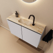 MONDIAZ TURE-DLUX 80cm toiletmeubel Cale. EDEN wastafel Frappe positie midden. Met 1 kraangat. SW1102668