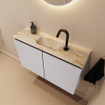 MONDIAZ TURE-DLUX Meuble toilette - 80cm - Cale - EDEN - vasque Frappe - position centrale - 1 trou de robinet SW1102668