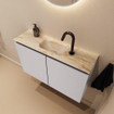 MONDIAZ TURE-DLUX Meuble WC 80 cm Cale. EDEN lavabo Frappe position milieu. Avec 1 trou de robinet. SW1102668