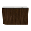 Mondiaz JOYA-DLUX 61.6cm toiletmeubel - ronding links kleur Walnut - Wastafel FAYE positie Rechts 1 kraangat kleur Opalo. SW1422568