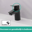 Hansgrohe Logis wastafelkraan 70 - met trekwaste - - met coolstart - mat zwart SW918326