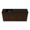 Mondiaz JOYA 90cm toiletmeubel - kleur Walnut - Wastafel FAYE positie Links Zonder kraangat kleur Urban. SW1421342