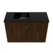 Mondiaz JOYA 60cm meuble de salle de bains - couleur Walnut - Vasque FAYE position Gauche Sans trou de robinet couleur Urban. SW1421329