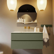 MONDIAZ VICA-DLUX Ensemble meuble de salle de bains - 100cm - meuble bas army - 2 tiroirs - lavabo encastré cloud au centre - sans trous de robinet - version haute 60cm - frape SW1088700