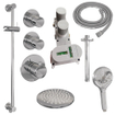 BRAUER Chrome Edition Regendoucheset inbouw - hoofddouche 20cm - plafondarm 20cm - 3 gladde knoppen - inclusief inbouwdeel - handdouche rond 3 standen - chroom SW398026