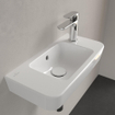 Villeroy & Boch O.novo Lave-main WC 50x14.5x13.5cm avec trop-plein 1 trou de robinet Blanc Alpin SW448395