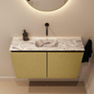 MONDIAZ TURE-DLUX Meuble de toilettes 80 cm Oro. Lavabo EDEN Glace position centrale. Sans trou de robinet. SW1103423