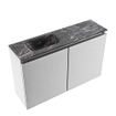 MONDIAZ TURE-DLUX Meuble toilette - 80cm - Plata - EDEN - vasque Lava - position gauche - sans trou de robinet SW1103961