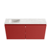 MONDIAZ TURE-DLUX Meuble toilette - 100cm - Fire - EDEN - vasque Ostra - position gauche - 1 trou de robinet SW1105206