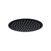 Fortifura Calvi Colonne de douche pluie - encastrable - ronde - thermostatique - bras plafond - barre curseur - pomme 25cm - douchette ronde - noir mat SW1189356