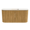 Mondiaz JOYA-DLUX 83.2cm meuble de toilette - arrondi gauche et droite couleur Chêne - Vasque FAYE position Milieu 1 trou de robinet couleur Meli. SW1423976