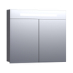 Saniclass 2.0 Armoire toilette 80x70x15cm avec 2 porte et éclairage LED Legno Viola SW30727