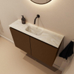 MONDIAZ TURE-DLUX meuble WC 80 cm Rust. EDEN lavabo Ostra position centrale. Sans trou de robinet. SW1105067