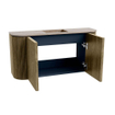 Mondiaz JOYA-DLUX 83.2cm meuble de salle de bains avec WC - arrondis gauche et droite couleur Dusk - Vasque FAYE position Milieu 1 trou de robinet couleur Saba. SW1426102