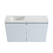 MONDIAZ TURE-DLUX Meuble toilette - 80cm - Clay - EDEN - vasque Opalo - position gauche - 1 trou de robinet SW1104217