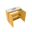 MONDIAZ TURE-DLUX Meuble toilette - 60cm - Ocher - EDEN - vasque Ostra - position centrale - sans trou de robinet SW1105208