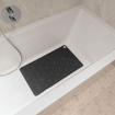 Sealskin Ribb Tapis de bain - 40x70cm - Antidérapant - inclus - crochet noir - Anthracite SW1421060