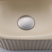 QeramiQ Fuente Ensemble de lave-mains - 40x21.5x12cm - droit - lisse - demi-rond - 1 trou de robinet - céramique - robinet de lave-mains inox brossé - bouchon de vidage - siphon abaissé - beige SW1232816