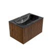 MONDIAZ KURVE-DLUX 70cm Meuble salle de bain - couleur Walnut - 1 tiroir - vasque BIG SMALL centre - sans trou de robinet - couleur Lava SW1137223