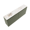 MONDIAZ TURE-DLUX Meuble de toilettes 120 cm Army. EDEN lavabo Frappe position gauche. Avec 1 trou de robinet. SW1102649