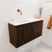 Mondiaz JOYA 81.6cm meuble de salle de bains WC - arrondi droit couleur Walnut - Vasque FAYE position Gauche Sans trou de robinet couleur Talc SW1421311