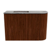 Mondiaz JOYA-DLUX Meuble de toilette 61,6cm - arrondi droit couleur Ruby - Vasque FAYE position Gauche Sans trou de robinet couleur Sombra SW1425701