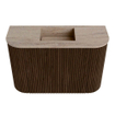 Mondiaz JOYA-DLUX 63.2cm toiletmeubel - ronding links en rechts kleur Walnut - Wastafel FAYE positie Midden Zonder kraangat kleur Saba. SW1424685