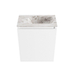 MONDIAZ TURE-DLUX Meuble toilette - 40cm - Talc - EDEN - vasque Glace - position droite - 1 trou de robinet SW1103120