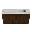 Mondiaz JOYA-DLUX 80cm toiletmeubel - kleur Walnut - Wastafel FAYE positie Rechts 1 kraangat kleur Glace. SW1422394