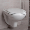 Adema classico ensemble de toilette composé d'un réservoir de chasse et d'une cuvette encastrés, d'un siège de toilette basique et d'une plaque de commande noire SW794522