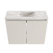 MONDIAZ TURE-DLUX Meuble toilette - 60cm - Linen - EDEN - vasque Glace - position centrale - sans trou de robinet SW1103354