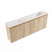 MONDIAZ TURE-DLUX Meuble de toilette 120cm Washed Oak. EDEN lavabo Frappe position droite. Sans trou de robinet. SW1103074