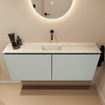 MONDIAZ TURE-DLUX Meuble toilette - 120cm - Greey - EDEN - vasque Ostra - position centrale - sans trou de robinet SW1104848