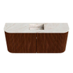 Mondiaz JOYA-DLUX 93.2cm toiletmeubel - ronding links en rechts kleur Ruby - Wastafel FAYE positie Midden 1 kraangat kleur Frappe. SW1423501