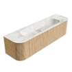 MONDIAZ KURVE-DLUX 170cm Meuble salle de bain avec module 25 G et D - couleur Oak - 1 tiroir - 2 portes - vasque BIG LARGE centre - sans trou de robinet - couleur Frappe SW1137362