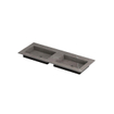 INK Post wastafel - 120x45x1cm - 2 wasbakken - 2 kraangaten - keramiek Armani grey mat SW693447